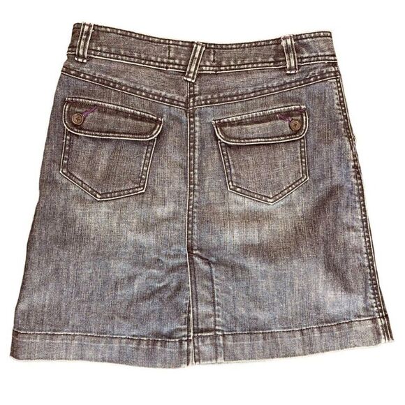 Bica Cheia x Anthropologie Dbl Bttn Front A-Line Denim Mini Skirt Size 4 | EUC - Picture 8 of 12